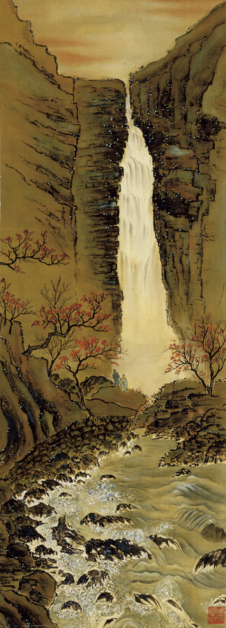 山水圖39 山水圖39 Viewing a Waterfall - Kyoto National Museum KNM