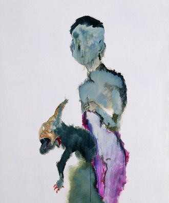 冲动的小狗,纸面油画,110×79cm,2008 