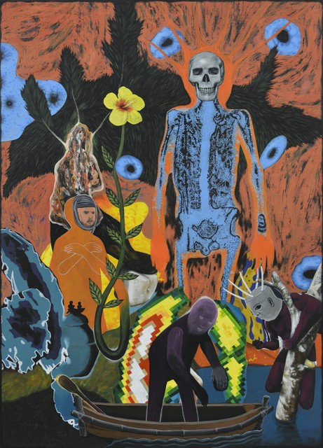 Rodel Tapaya.灵魂河 River of the soul 布面丙烯 Acrylic on canvas 172x122.5cm 2017