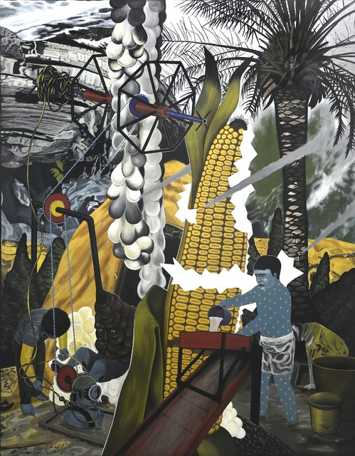 Rodel Tapaya.隐秘活跃Shimmer and Sparkle Underneath 布面丙烯 Acrylic on canvas  275x214cm 2018