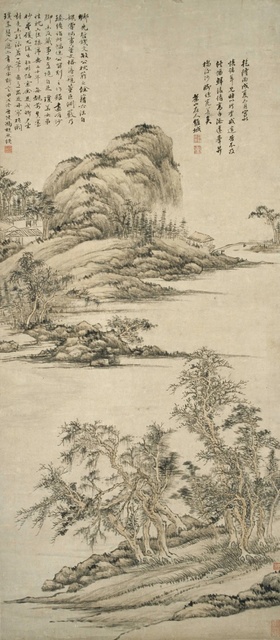 钱维城 仿古山水图 1766年 116.8×50.9cm  