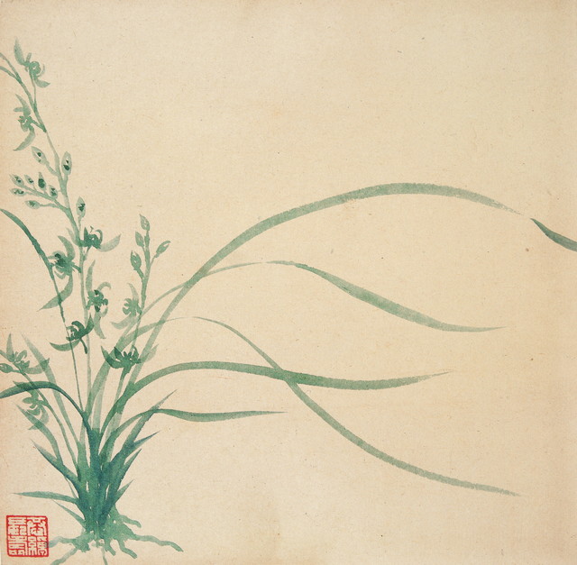 叶恭绰 兰花 纵25厘米 横25厘米 北京画院藏.1