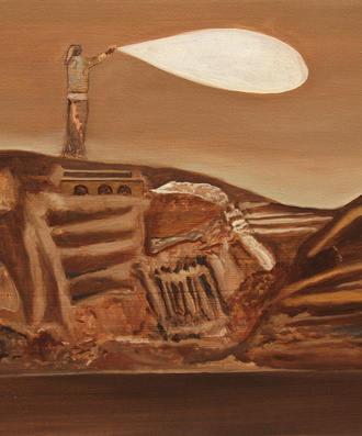 碛口写生系列Qikou Series，王彤，布面油彩，80x60cm，2015