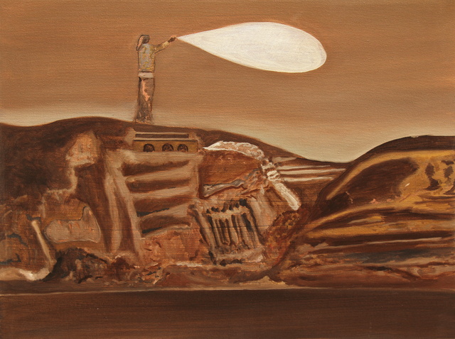碛口写生系列Qikou Series，王彤，布面油彩，80x60cm，2015