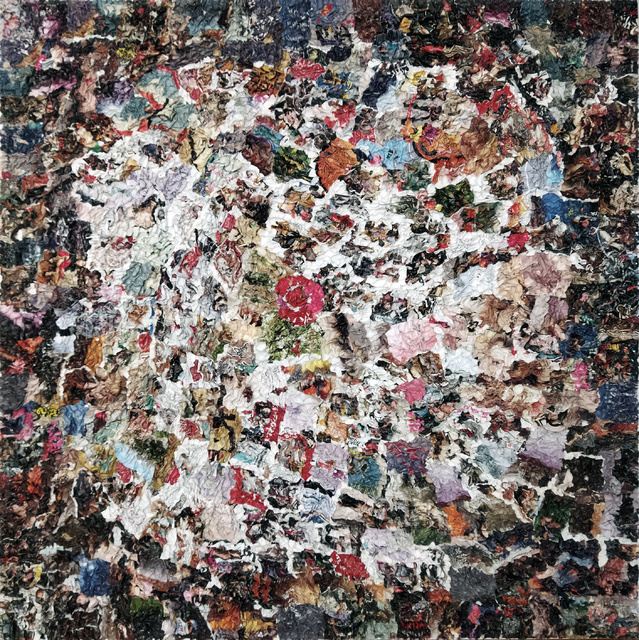 溪水Stream，吴少湘，纸、布面,120cm×120cm×1cm,2019