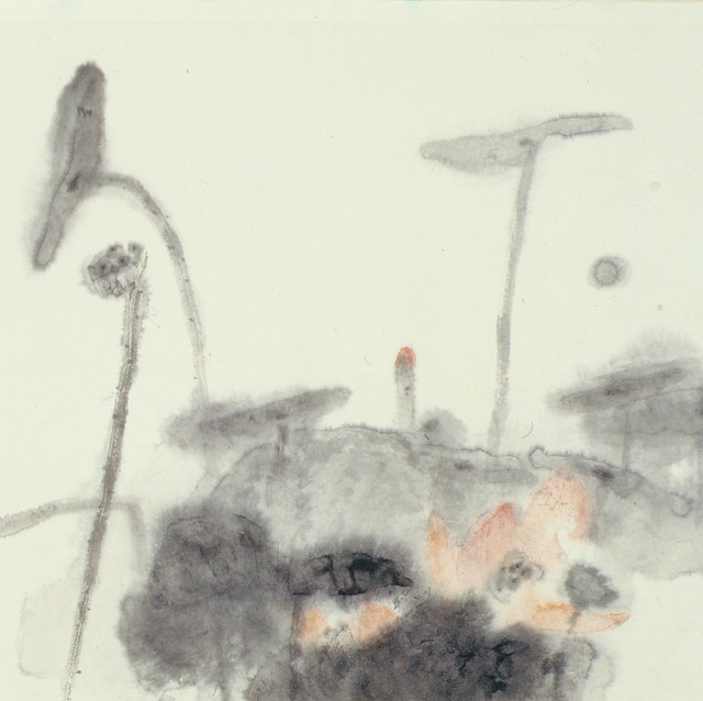 红荷  周思聪 纸本设色 50.5X96cm  1990年 北京画院藏