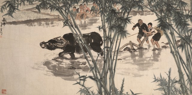 新手 卢沉 纸本设色 95.5X191.5cm 1963年 北京画院藏
