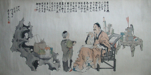 清 任薰人物横幅 65×131.5cm