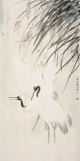 许晓彬 风轻寻幽136cm×69cm纸本设色2015年++