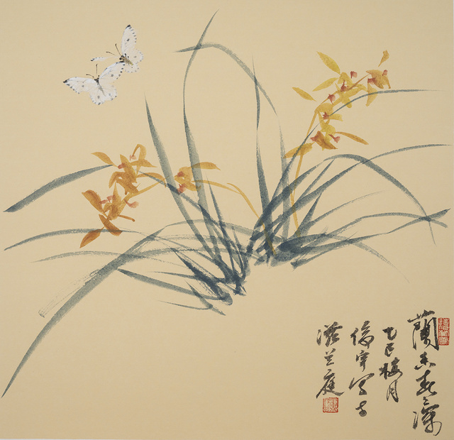 陈俊宇 兰香春正深  60×60 纸本设色 2022年