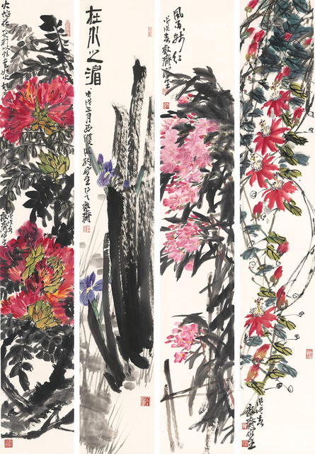 许敦平 版纳写生系列之一  139x23x4 纸本设色 2018