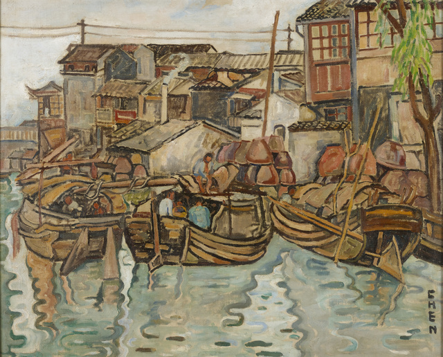 苏州之船景约1946年油彩画布50.2 × 60.7 cm李氏基金捐赠新加坡国家美术馆馆藏