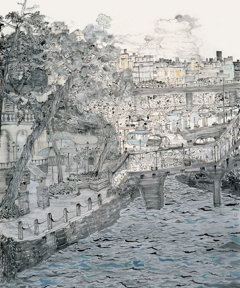 方向 星期一 180cm&times;145cm 纸本设色 2010年
